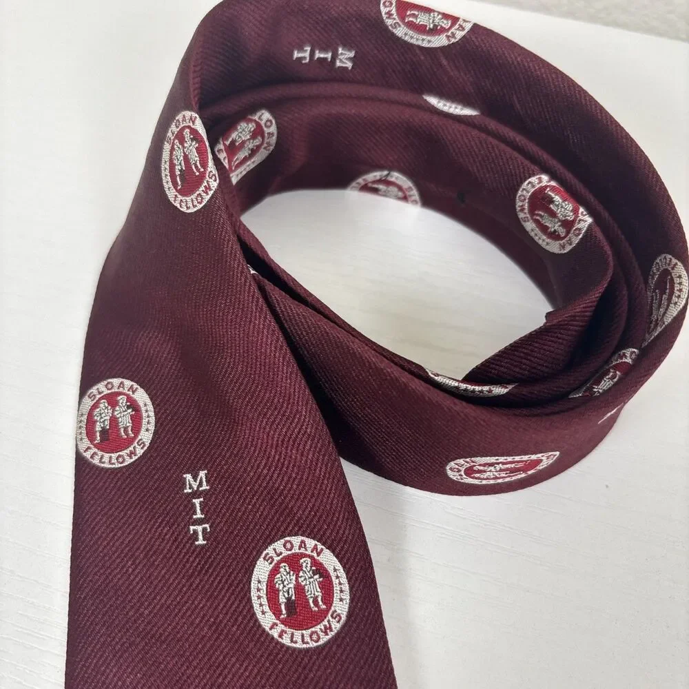 Vintage Silk MIT Sloan Fellows Tie Made Exclusively 1987 Sloan Fellows By DOD